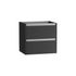Caisson de salle de bains Thana 2 tiroirs L60 x H55 x P45 cm panneau de particules anthracite mat