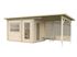 Sauna extérieur Palmako Sanna 4,1m² double vitrage et pergola 5,9m² -  18,4m² - PALMAKO