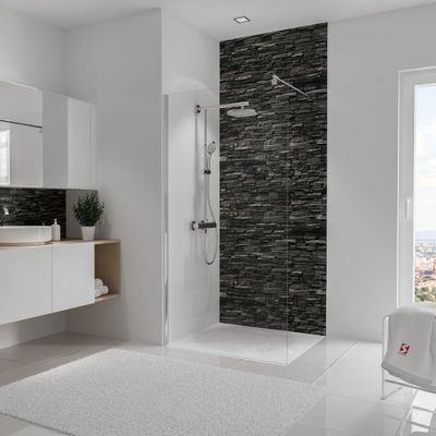 Panneau mural de douche 100x255 cm parement ardoise DecoDesign Décor - SCHULTE