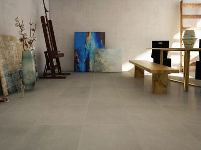 Carrelage sol intérieur effet béton gris SAUMUR ép 8 mm 45 x 45 cm paquet de  1,45 m² PAREFEUILLE