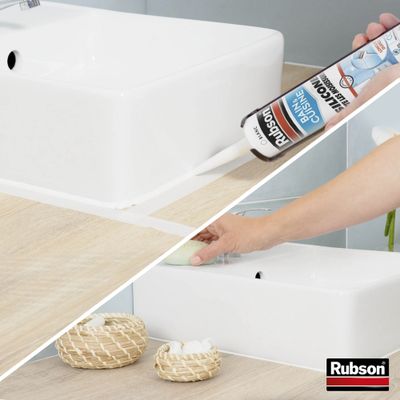 Mastic Silicone Bain & Cuisine Pure anti moisissures blanc 280 ml RUBSON