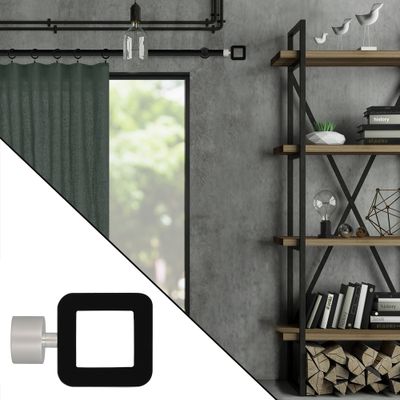 Embout déco carré à visser en bois et métal diam 28 mm Finition Noir mat - MOBOIS