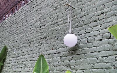 Suspension boule extérieur solaire LED Palmas blanc IP44 blanc neutre - TIBELEC