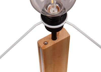 Lampadaire E27 + LED Rahul noir et bois 40W - TRIO