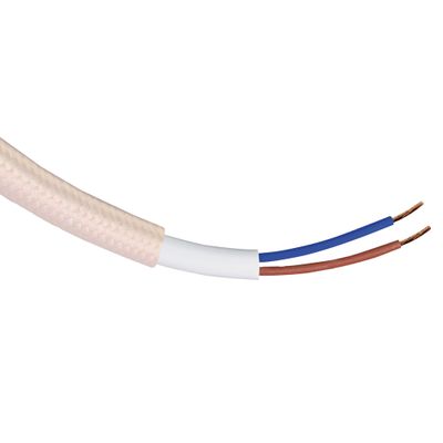 Câble électrique tissu rose ballerine 3m - TIBELEC