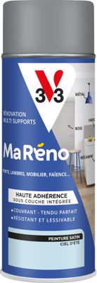 Peinture de rénovation multi- V33supports MaRéno ciel d'été finition satinée 400 mL - V33