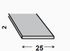 Profilé plat acier étiré 25 x 2 mm 1m CQFD