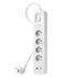 Multiprise parafoudre avec interrupteur 4 prises + 2 USB-A+C blanc - DEBFLEX