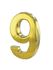 Chiffre 9 adhésif hauteur 50 mm ABS doré THIRARD