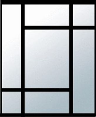 Verrière Orsay Profil Noir Sablé Vitrage Verre Clair L. 865 mm x H. 1125mm YKARIO