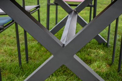 Table de jardin à rallonge ouverture automatique HORTENSE aluminium et céramique gris 200/260x100cm