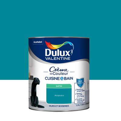 Peinture Crème de Couleur Cuisine et Bain Satin Acapulco 0,75 L - DULUX VALENTINE