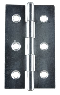 Charnière rectangle acier zingué axe inox 60 x 35 mm