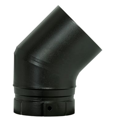 Coude émaillé noir segment 45 degrés diamètre 180 mm POUJOULAT