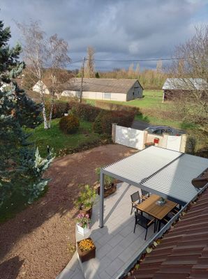 Pergola bioclimatique autoportante en aluminium PER3630BIW gris 10,8 m², Livraison à domicile incluse - HABRITA