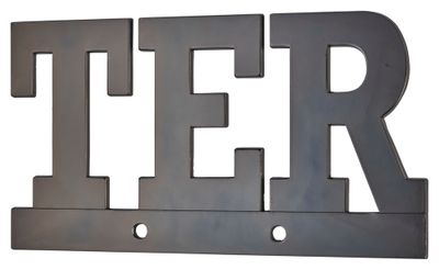 Plaque signalétique lettre Ter à visser 80 x 130 mm noir THIRARD