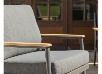 Salon de jardin MANON aluminium graphite 4 places avec coussins, Livraison à domicile incluse - PROLOISIRS