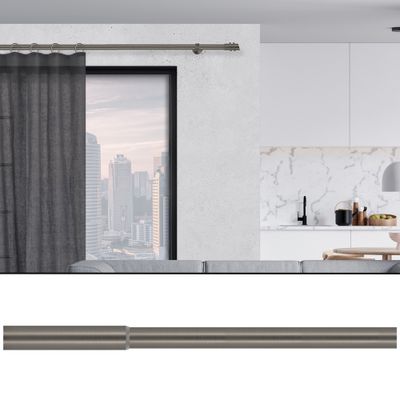 Tringle à rideaux en métal extensible de 2.40 m à 4 m diam 28 mm Finition Gun foncé - MOBOIS