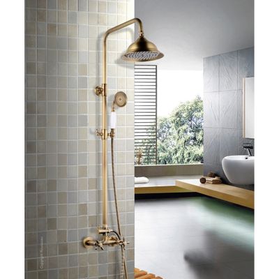 Colonne de douche avec mélangeur vieux bronze Retro - EDOUARD ROUSSEAU
