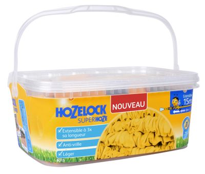 Tuyau d'arrosage extensible 15 m + lance et raccords HOZELOCK
