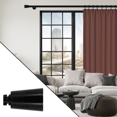 Embout déco pommeau en métal diam 20 mm Finition Noir brillant par 2 - MOBOIS