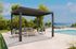 Pergola bioclimatique en aluminium gris anthracite + 4 poteaux solaires design Lignes  11,90 m², Livraison à domicile incluse - HABRITA