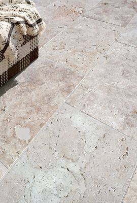 Pierre Naturelle travertin beige ép 12 mm 40,6 x 61 cm DISTRIMAT SUD