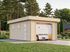 Garage en bois toit plat Rasmus avec porte sectionnelle - ép.44 mm - 25,5 m² hors-tout - PALMAKO