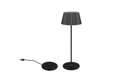 Lampe à poser extérieur rechargeable LED Suarez noir IP44 200 lumens blanc chaud - REALITY