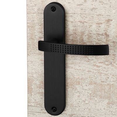 Poignées de porte sur plaques sans trou Ibiza noir mat ALPERTEC