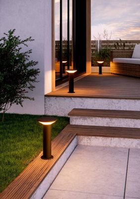 Borne extérieur LED 35cm Rigosa noir IP44 1100 lumens blanc chaud - EGLO