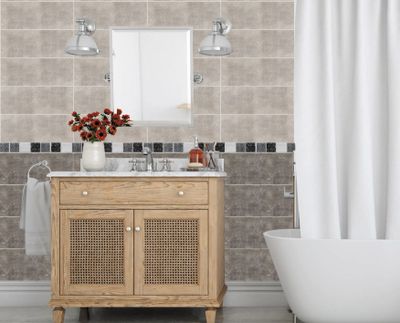 Faïence murale intérieur effet béton gris foncé NEW YORK ép 9,5mm 20 x 50 cm 1 m²/pqt ELYSSA TRADING