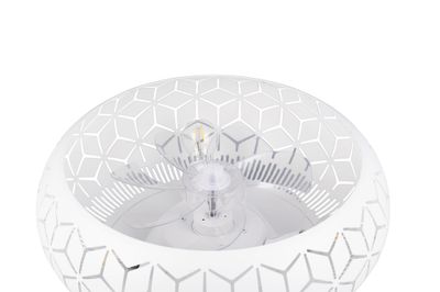Ventilateur de plafond design 3xE27 + télécommande Blanc Ø50cm - Bidar REALITY