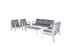 Salon de jardin détente SAKURA 7 personnes en aluminium blanc et gris