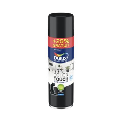 Bombe de peinture Noir Mat 400 mL + 25% Gratuit - DULUX VALENTINE
