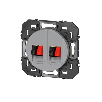 Prise haut-parleur encastrable double Aluminium - Dooxie LEGRAND