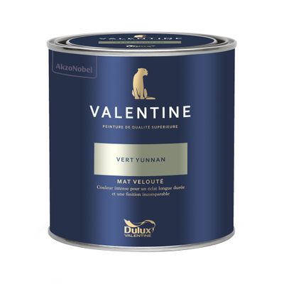 Peinture Valentine Mat Velouté Vert Yunnan 0,5 L - DULUX VALENTINE