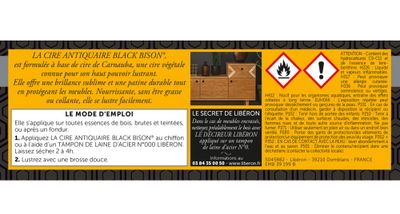 Cire antiquaire en pâte "Black Bison" merisier foncé 0,5 L - LIBERON
