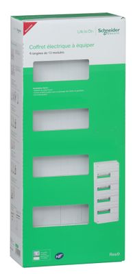 Tableau électrique vide 4 rangées 13 modules blanc - Resi9 SCHNEIDER ELECTRIC