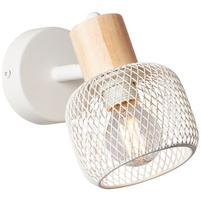 Spot GIADA E14 28W blanc et bois - BRILLIANT
