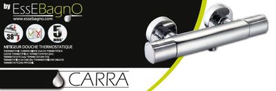 Mitigeur de douche thermostatique mural Carra chromé
