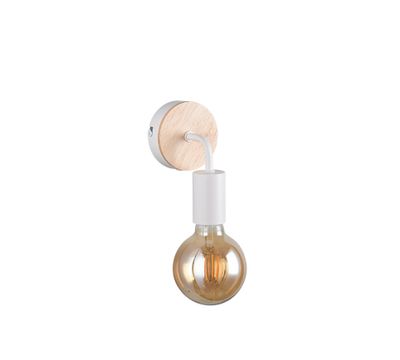 Applique E27 Merida blanc et bois 10W - REALITY