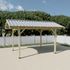 Carport double pente bois massif naturel 17.85 m²  - HABRITA