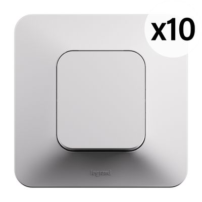 Interrupteurs va-et-vient encastrables 10A complets Blanc par 10 - Neptune LEGRAND