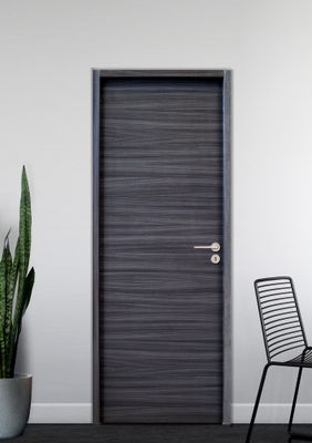 Bloc-porte postformé H.204 x l.83 cm décor mélaminé EBENE poussant gauche - SMIS