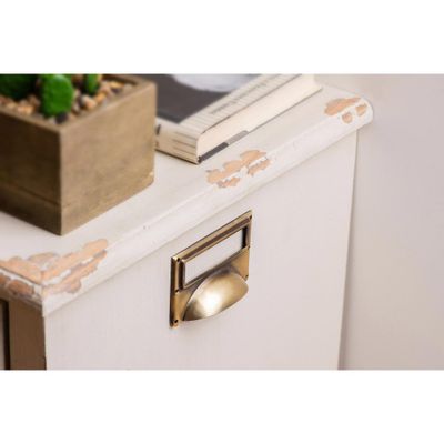 Poignée de meuble support étiquette vieux laiton 80 x 50 mm REI