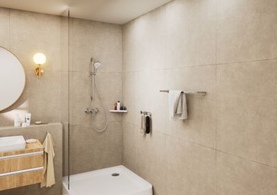 Ensemble douche 2 jets 100 mm avec mitigeur Vernis Blend chromé - HANSGROHE