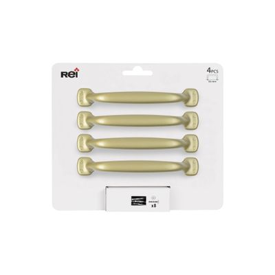 Poignée de meuble zamak or mat entraxe 96 mm par 4 REI