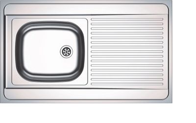 Evier de cuisine inox gris 100x60 cm 1 bac 1 egouttoir - FRANKE