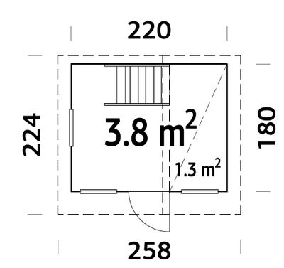 Cabane de jeux enfant en bois avec mezzanine Tom - 3,8 m² - Livraison à domicile incluse - PALMAKO